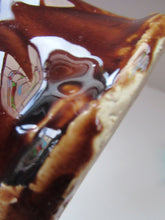 Load image into Gallery viewer, Antique Pottery Money Bank Box in the Shape of a Cat. Treacle Glaze
