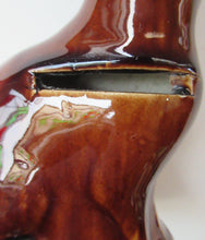 Load image into Gallery viewer, Antique Pottery Money Bank Box in the Shape of a Cat. Treacle Glaze

