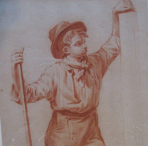 19th Century Dutch Red Chalk Drawing by Johannes Rijnbout
