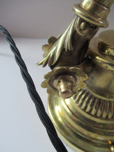 Load image into Gallery viewer, Antique Dugdills Art Nouveau Flower Desk Lamp with Antique Vaseline Shade
