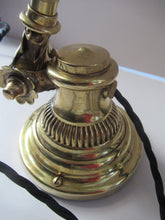 Load image into Gallery viewer, Antique Dugdills Art Nouveau Flower Desk Lamp with Antique Vaseline Shade
