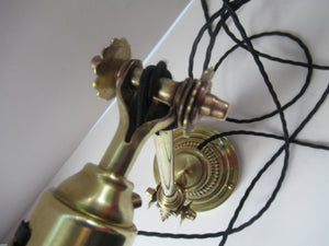 Antique Dugdills Art Nouveau Flower Desk Lamp with Antique Vaseline Shade