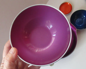 1950s Four Emalox Norwegian Enamel Bowls