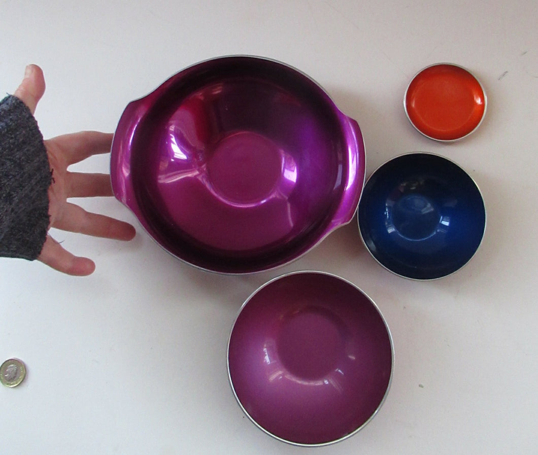 1950s Four Emalox Norwegian Enamel Bowls