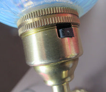 Load image into Gallery viewer, Antique Dugdills Art Nouveau Flower Desk Lamp with Antique Vaseline Shade
