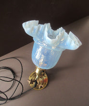 Load image into Gallery viewer, Antique Dugdills Art Nouveau Flower Desk Lamp with Antique Vaseline Shade
