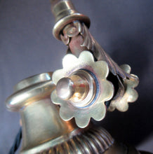 Load image into Gallery viewer, Antique Dugdills Art Nouveau Flower Desk Lamp with Antique Vaseline Shade
