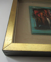 Load image into Gallery viewer, Vintage 1960s Miniature Oil Painting on Glass with Original Wooden Frame
