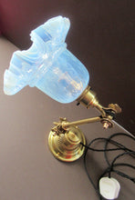 Load image into Gallery viewer, Antique Dugdills Art Nouveau Flower Desk Lamp with Antique Vaseline Shade
