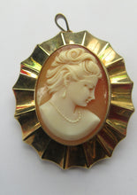 Load image into Gallery viewer, Vintage 9ct gold Shell Cameo Brooch London Hallmark
