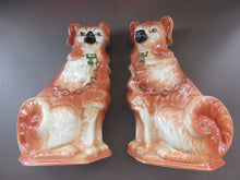 Load image into Gallery viewer, Scottish Pottery Victorian Bo&#39;ness Pottery Spaniels or Chimney Dogs 1900
