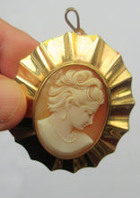 Load image into Gallery viewer, Vintage 9ct gold Shell Cameo Brooch London Hallmark
