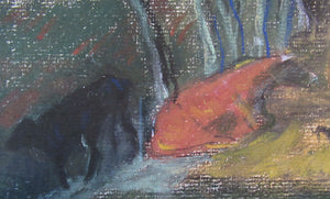 SCOTTISH ART. Expressionist Pastel Drawing by Thora Clyne: Entitled Cuyps Cape