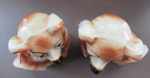 Scottish Pottery Victorian Bo'ness Pottery Spaniels or Chimney Dogs 1900 Antique
