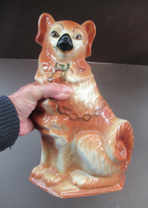 Scottish Pottery Victorian Bo'ness Pottery Spaniels or Chimney Dogs 1900