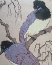Load image into Gallery viewer, 1920s Art Deco Colour Woodcut by Martin Erich Philipp. Crows Ravens
