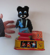 Load image into Gallery viewer, 1950s Blacksmith Bear Battery Tinplate Toy A1 Japanese
