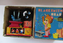 Load image into Gallery viewer, 1950s Blacksmith Bear Battery Tinplate Toy A1 Japanese
