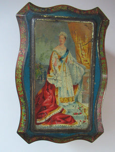Antique Colman's Mustard Tin. Images of Queen Victoria, Transportation etc. c 1898