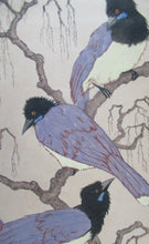 Load image into Gallery viewer, 1920s Art Deco Colour Woodcut by Martin Erich Philipp. Crows Ravens
