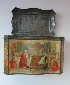 Antique Colman's Mustard Tin. Images of Queen Victoria, Transportation etc. c 1898
