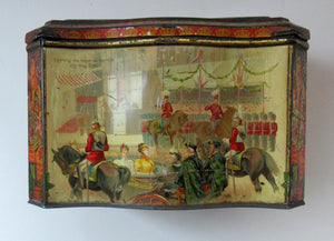 Antique Colman's Mustard Tin. Images of Queen Victoria, Transportation etc. c 1898