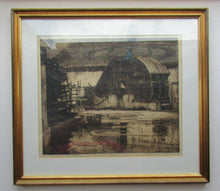 Load image into Gallery viewer, Frank Brangwyn Pencil Signed Etching The Mill Wheel Montreuil
