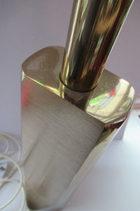 Huge Space Age 1960s Desk or Table Lamp. Two Tone Gold Coloured Metal