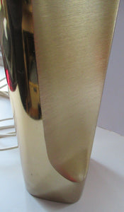 Huge Space Age 1960s Desk or Table Lamp. Two Tone Gold Coloured Metal