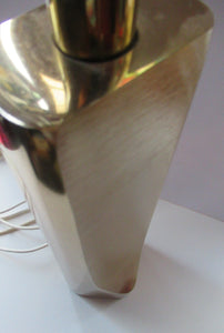 Huge Space Age 1960s Desk or Table Lamp. Two Tone Gold Coloured Metal