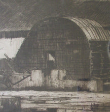 Load image into Gallery viewer, Frank Brangwyn Pencil Signed Etching The Mill Wheel Montreuil
