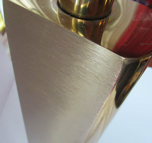 Huge Space Age 1960s Desk or Table Lamp. Two Tone Gold Coloured Metal