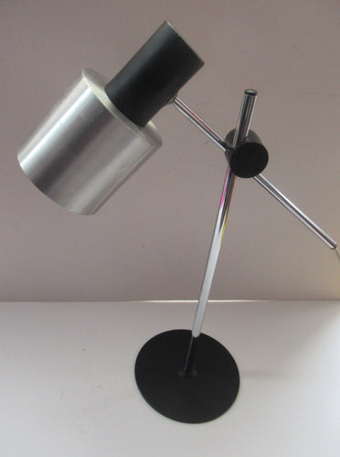 Vintage 1960s Italian Desk Lamp Table Lamp Prova Black  Silver