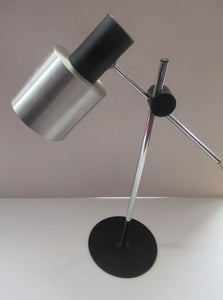Vintage 1960s Italian Desk Lamp Table Lamp Prova Black  Silver