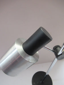 Vintage 1960s Italian Desk Lamp Table Lamp Prova Black  Silver