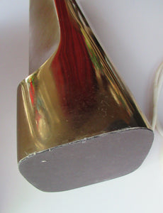 Huge Space Age 1960s Desk or Table Lamp. Two Tone Gold Coloured Metal