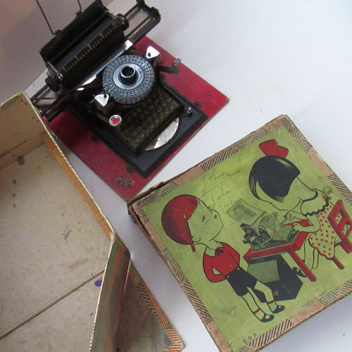 Tinplate German Toy Daisy Wheel Typewriter DRGM DRP Patent 1920s / 1930s 