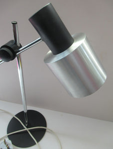 Vintage 1960s Italian Desk Lamp Table Lamp Prova Black  Silver