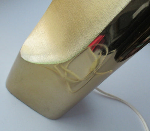 Huge Space Age 1960s Desk or Table Lamp. Two Tone Gold Coloured Metal