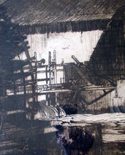 Load image into Gallery viewer, Frank Brangwyn Pencil Signed Etching The Mill Wheel Montreuil
