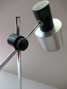 Vintage 1960s Italian Desk Lamp Table Lamp Prova Black  Silver