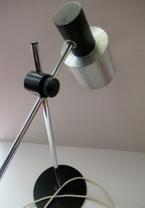 Vintage 1960s Italian Desk Lamp Table Lamp Prova Black  Silver
