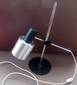 Vintage 1960s Italian Desk Lamp Table Lamp Prova Black  Silver