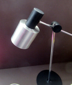 Vintage 1960s Italian Desk Lamp Table Lamp Prova Black  Silver