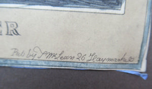 1820s Original Georgian Print Fashion Satire on Large Hats William Heath