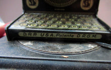 Load image into Gallery viewer, Tinplate German Toy Daisy Wheel Typewriter DRGM DRP Patent 1920s / 1930s 
