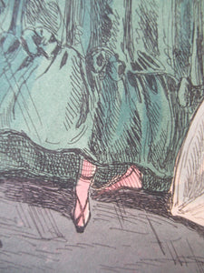 1820s Original Georgian Print Fashion Satire on Large Hats William Heath