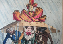 Load image into Gallery viewer, 1820s Original Georgian Print Fashion Satire on Large Hats William Heath
