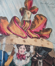 Load image into Gallery viewer, 1820s Original Georgian Print Fashion Satire on Large Hats William Heath
