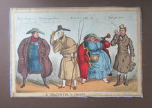 Load image into Gallery viewer, Original 1820s William Heath Satirical Print Quartette of Characters George IV, Lady Conyngham, Duke of Wellington &amp; Robert Peel

